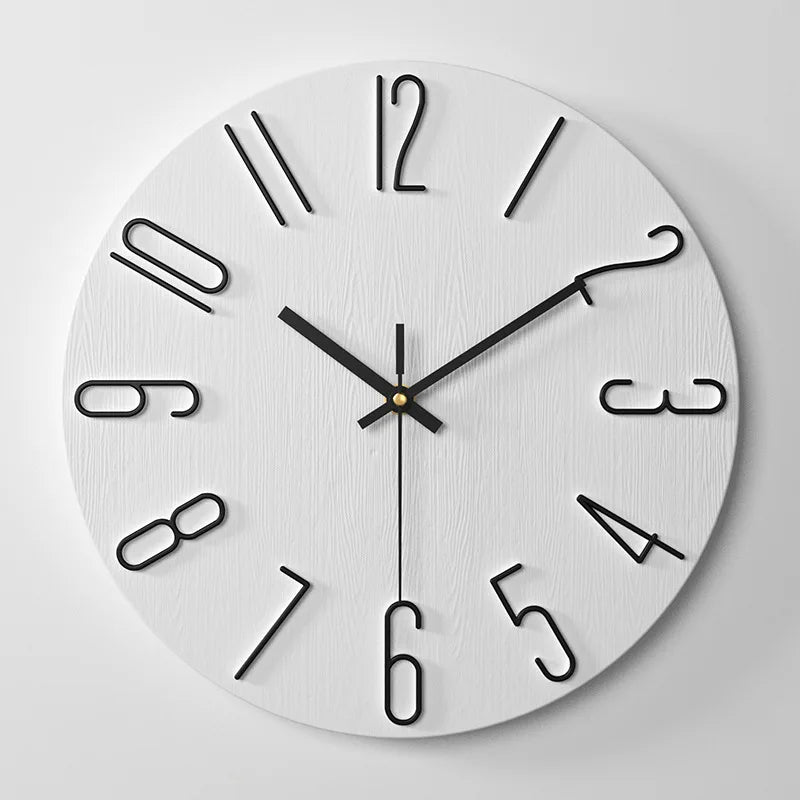 NordicTime - Orologio da parete in legno senza cornice per un arredamento silenzioso e moderno