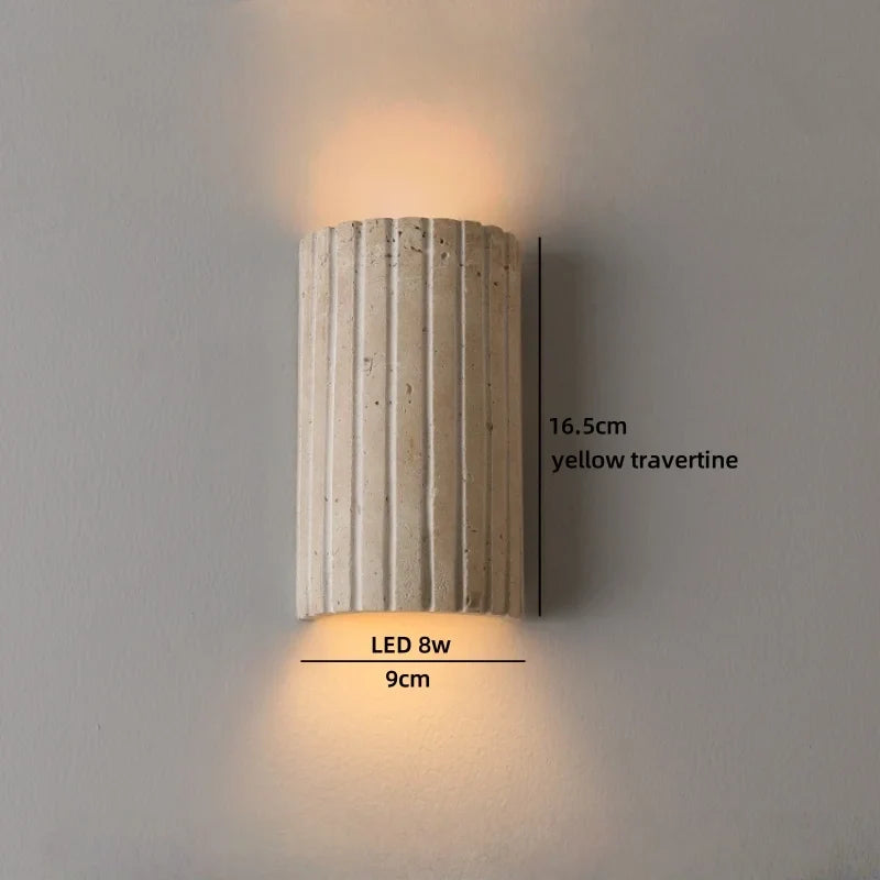 TerraLume Wabi-Sabi Travertino Lampada da Parete LED