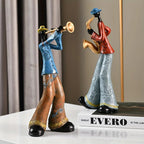EchoNote – Figura di jazzband in resina per arredamento musicale ispirato al vintage