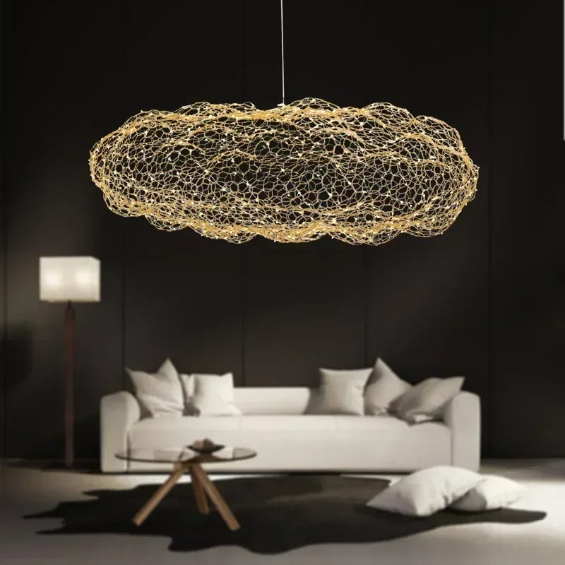 Lampada a sospensione Nuvola in Rete di Ferro Design Danese