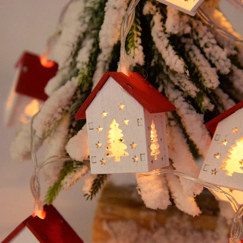 Casette di Natale in Legno con Illuminazione LED – Decorazione Natalizia Decorativa