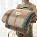 Coperta a Righe – Plaid Morbido per Divano e Letto con Motivo a Quadri Classico