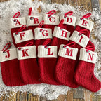Calza di Natale con Iniziale – Calza di Natale Personalizzata per Decorazioni Natalizie