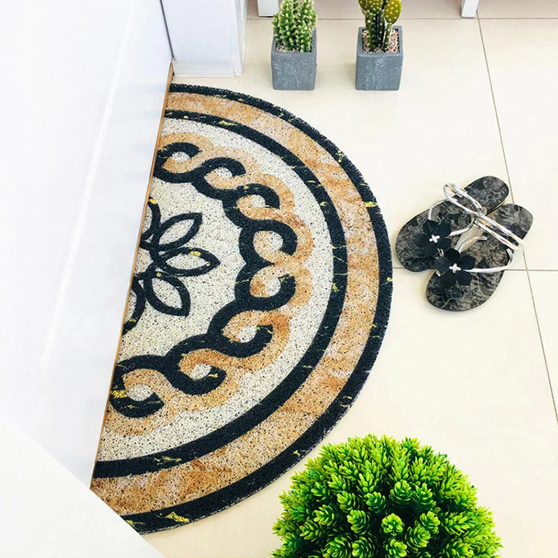 FloraMat - Tappetino rotondo elegante con audaci motivi geometrici