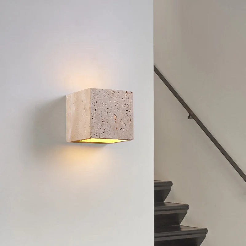 StoneBloc Lampada da Parete Esterna – Lampada da Parete in Aspetto Pietra Naturale per Giardino, Corridoio & Bagno