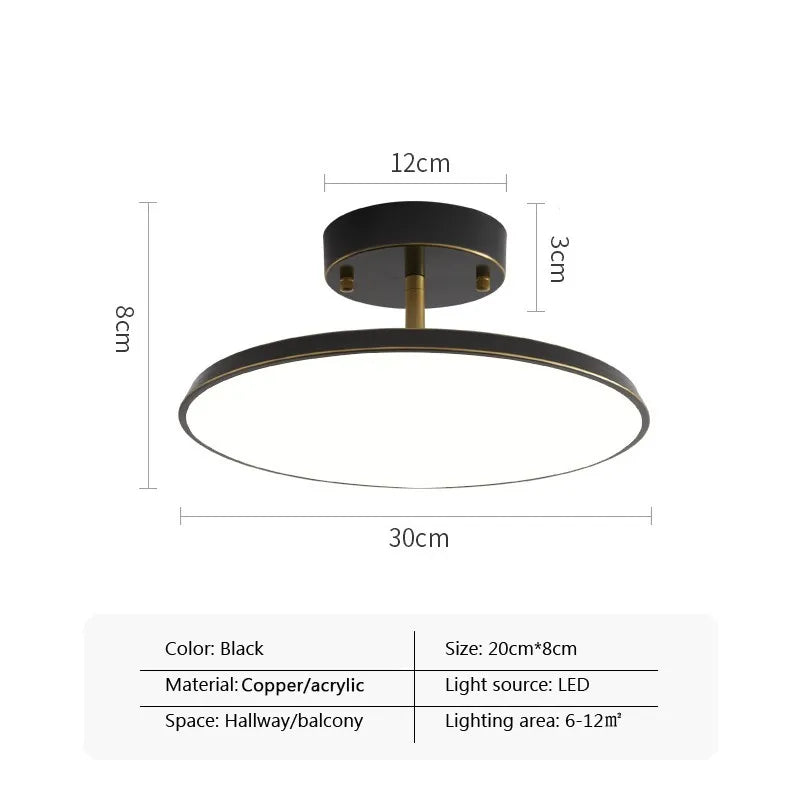 plafonnier led minimalista oro nero rame camera soggiorno ingresso corridoio