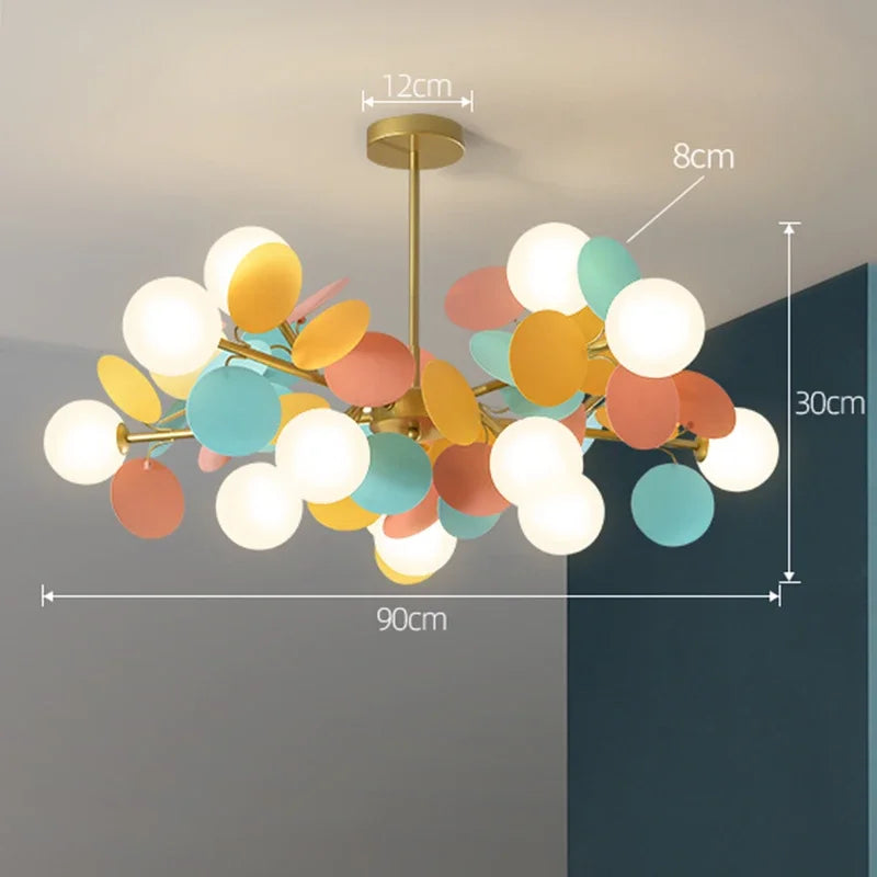 NatureGlow Lampadario a Rami Colorati