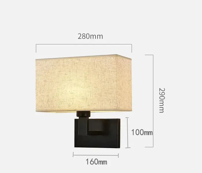 Lampada da Parete Moderna con Paralume in Tessuto