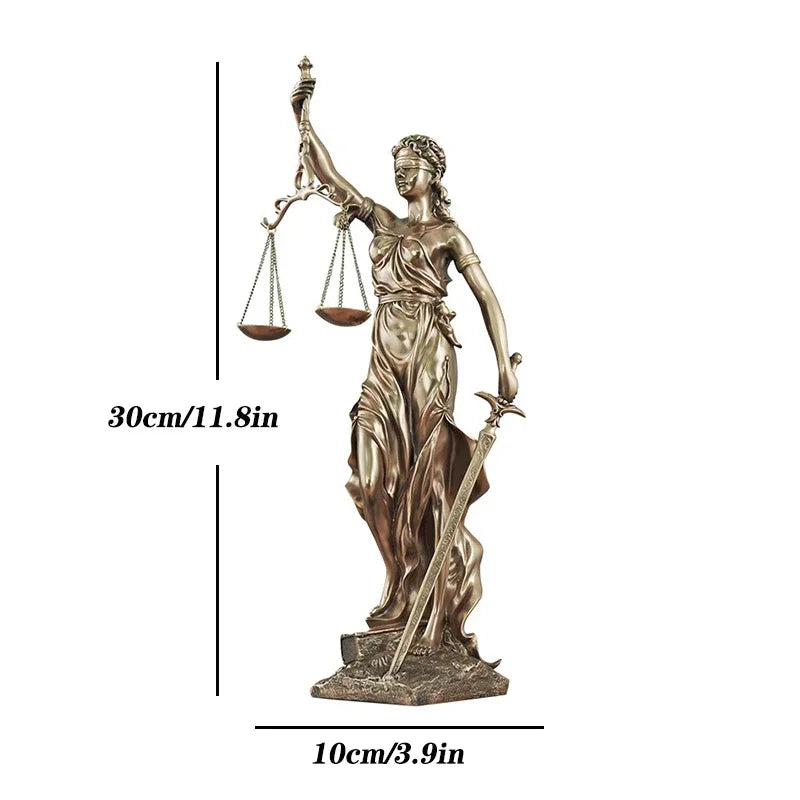 Statua della Giustizia - Statua antica in bronzo della dea della giustizia per un arredamento senza tempo
