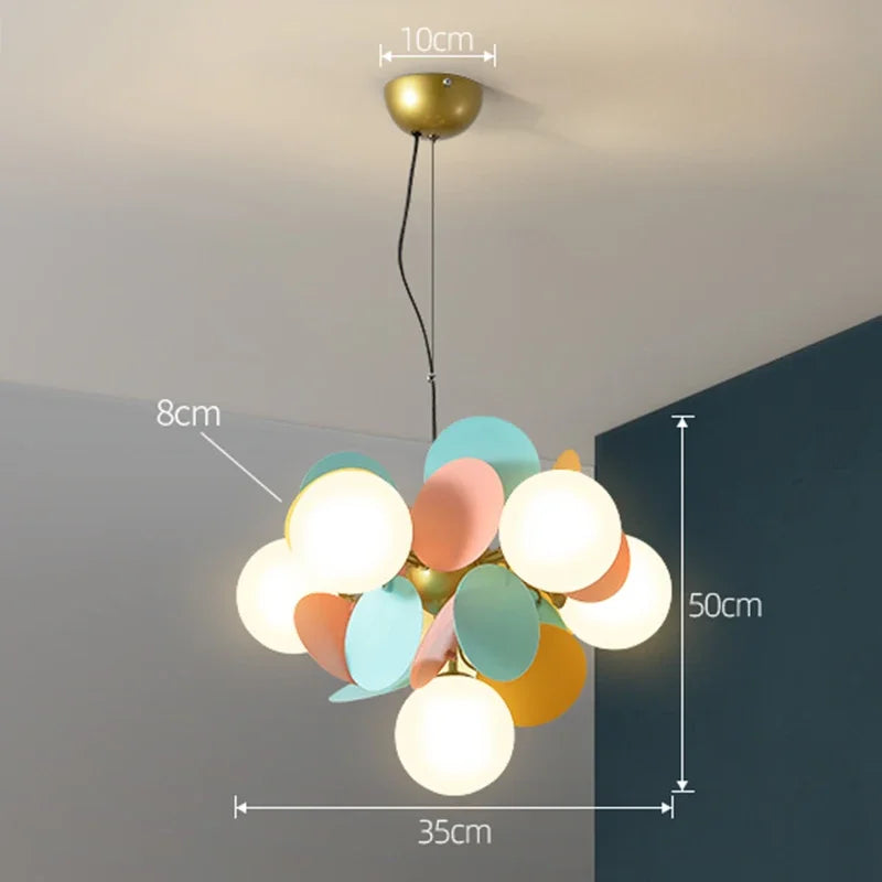 NatureGlow Lampadario a Rami Colorati