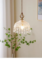 Lampada a sospensione in vetro retro francese