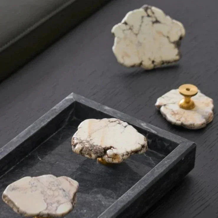 Maniglia in Ottone con Marmo Turchese Etta