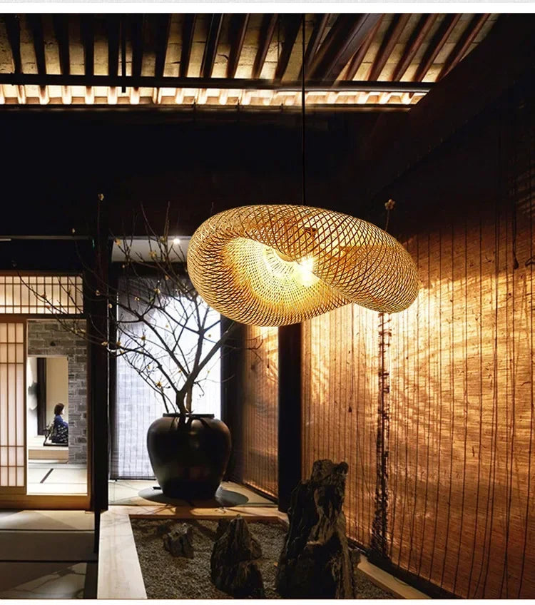 Lampada a sospensione in bambù TropicalBreeze