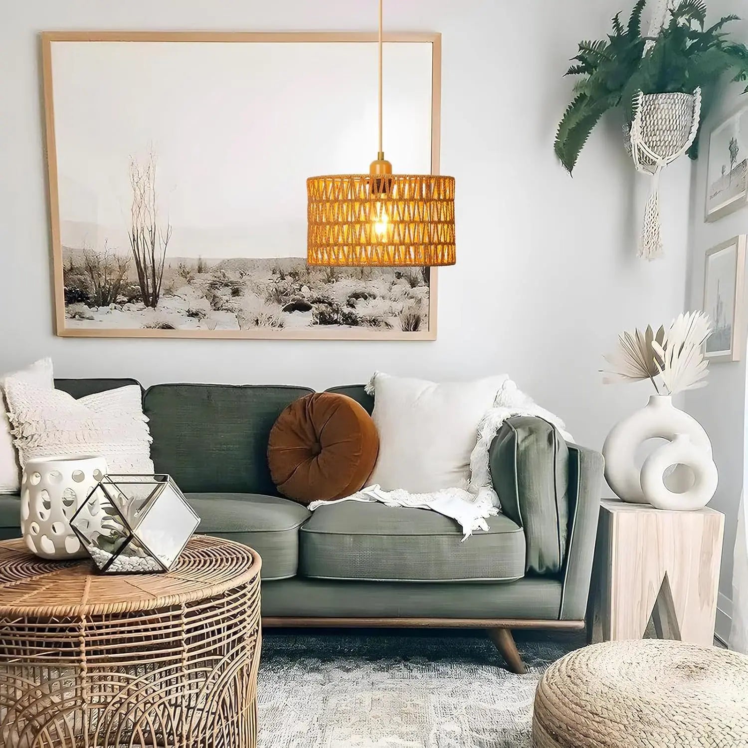 NaturaRiet Lampada a Sospensione in Rattan – Atmosfera Autentica in un Design Moderno