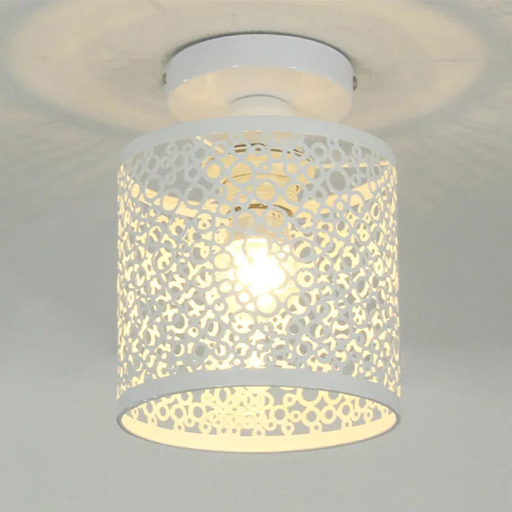 VintageIron Lamp - Lampada da soffitto in metallo retro con gabbia