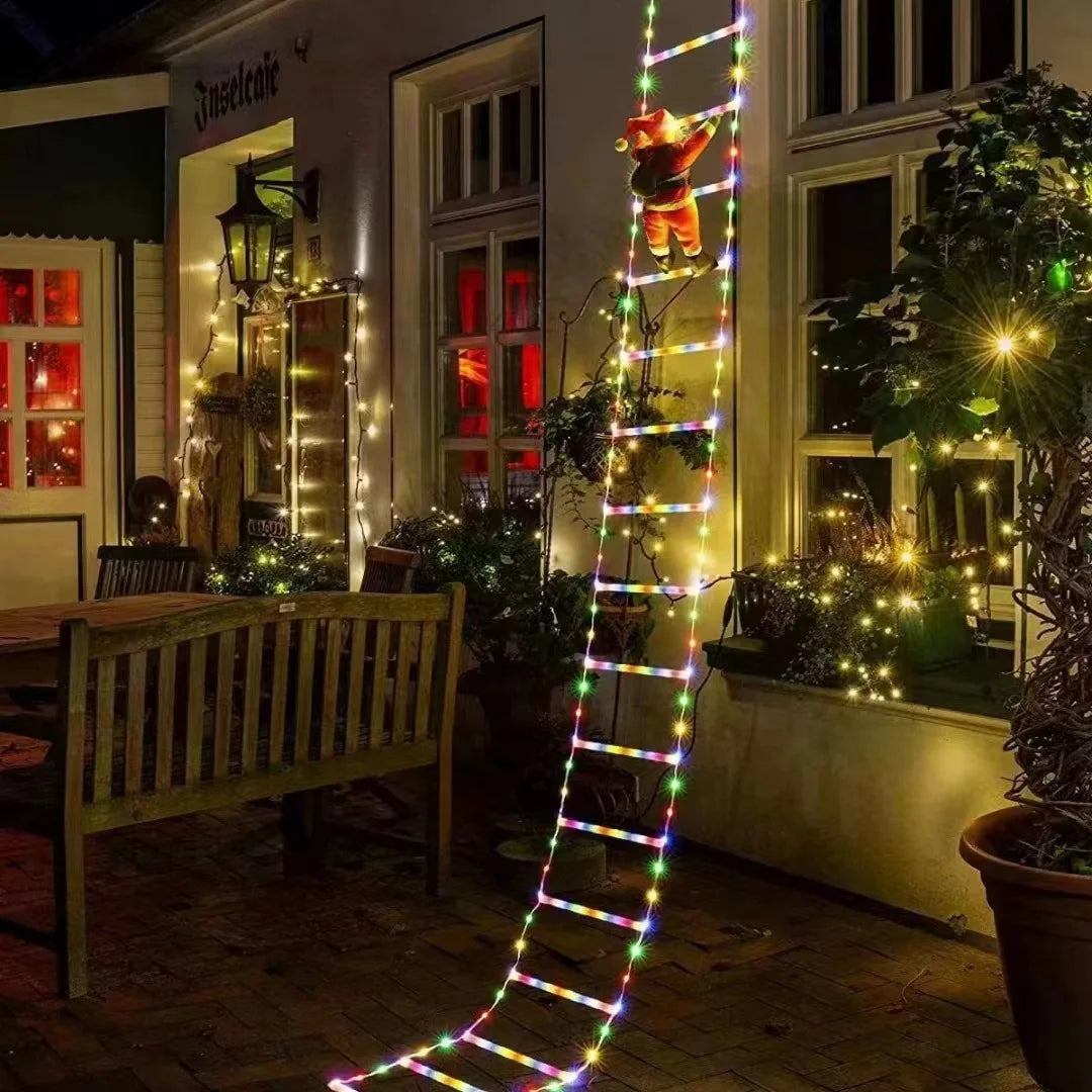 KerstLuxe Babbo Natale Scala LED Illuminazione d'Atmosfera – 1M / 3M Luce a Stringa USB