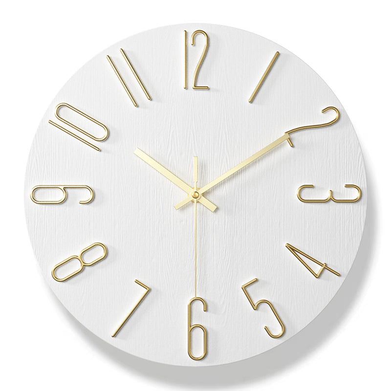 NordicTime - Orologio da parete in legno senza cornice per un arredamento silenzioso e moderno