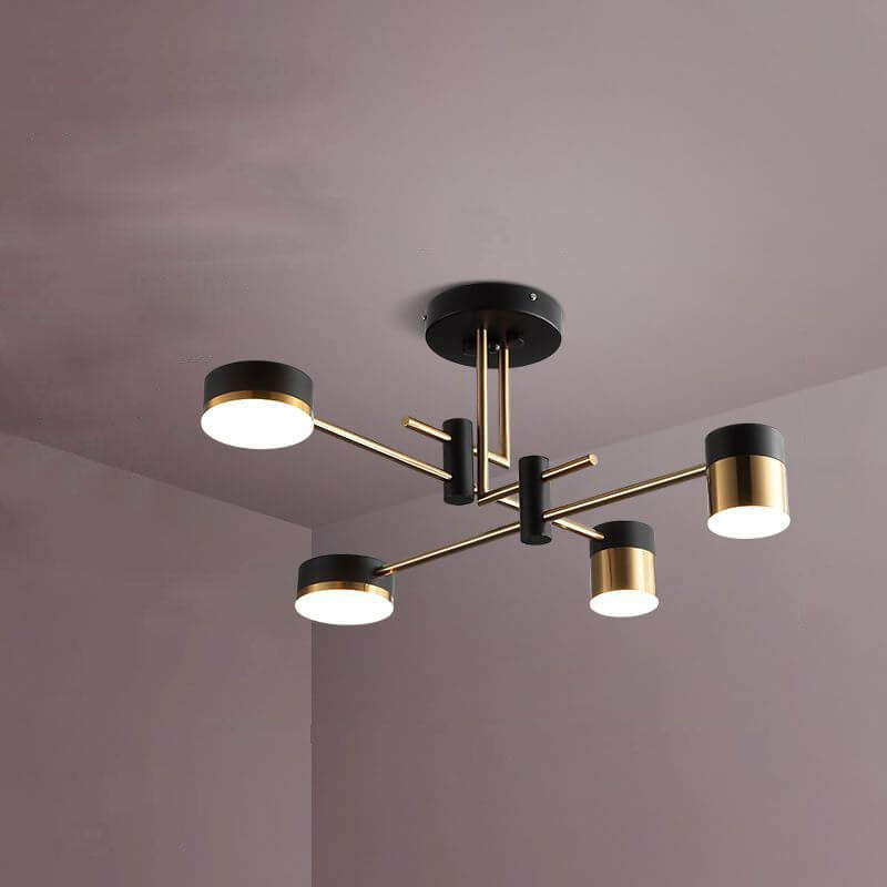 Moderno Minimalista Nero Oro Bilanciato 4-8 Luci Semi-Flussante