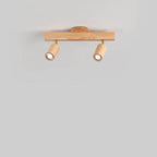 Moderna Illuminazione a Binario in Legno Massello e Metallo LED Semi-Incastro per Soggiorno