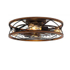Moderno Nordic Industrial Lampada a Soffitto con Ventilatore Invisibile in Ferro Battuto a Cilindro con 4 Luci per Soggiorno