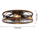 Moderno Nordic Industrial Lampada a Soffitto con Ventilatore Invisibile in Ferro Battuto a Cilindro con 4 Luci per Soggiorno