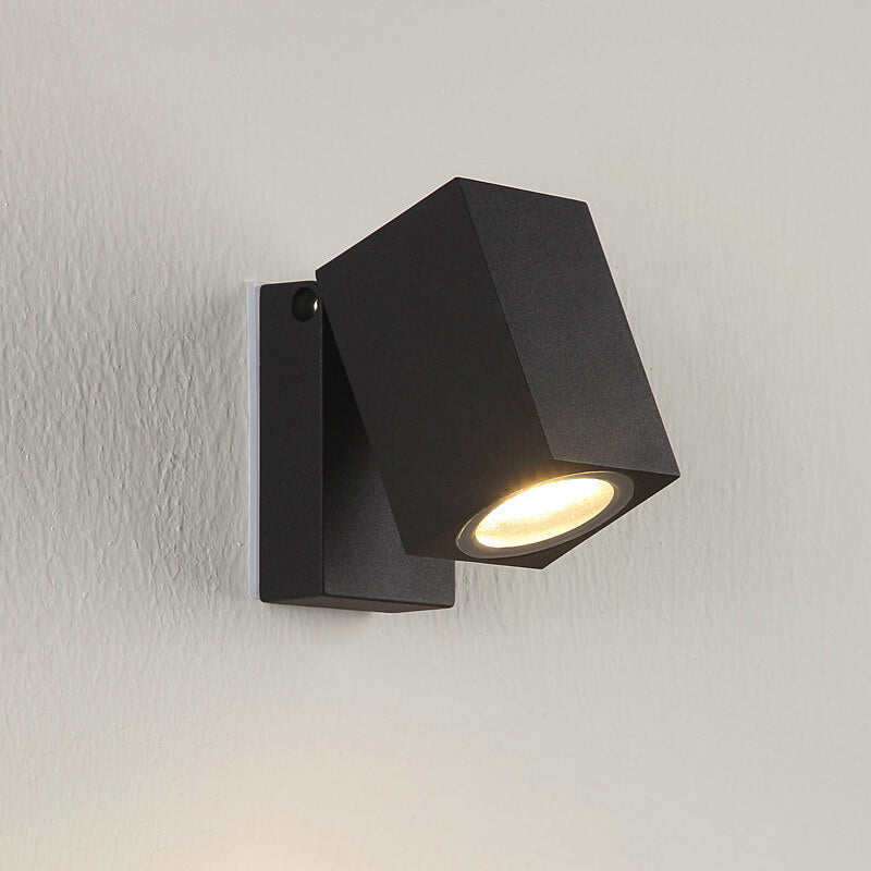 Faretto quadrato moderno da esterno impermeabile con angolo regolabile Lampada da parete LED da giardino