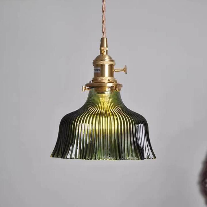 Lampada a Sospensione 1 Luce in Rame Noce Vetro Minimalista Moderna Nordica