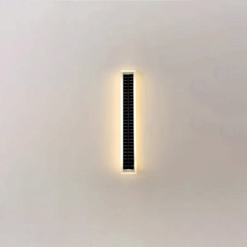 Lampada da Parete LED Solare Rettangolare Impermeabile in Alluminio e Acrilico Minimalista Moderna per Esterni
