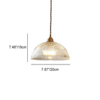 Coperchio in Vetro Trasparente Minimalista Moderno in Ottone con Lampada a Sospensione a 1 Luce