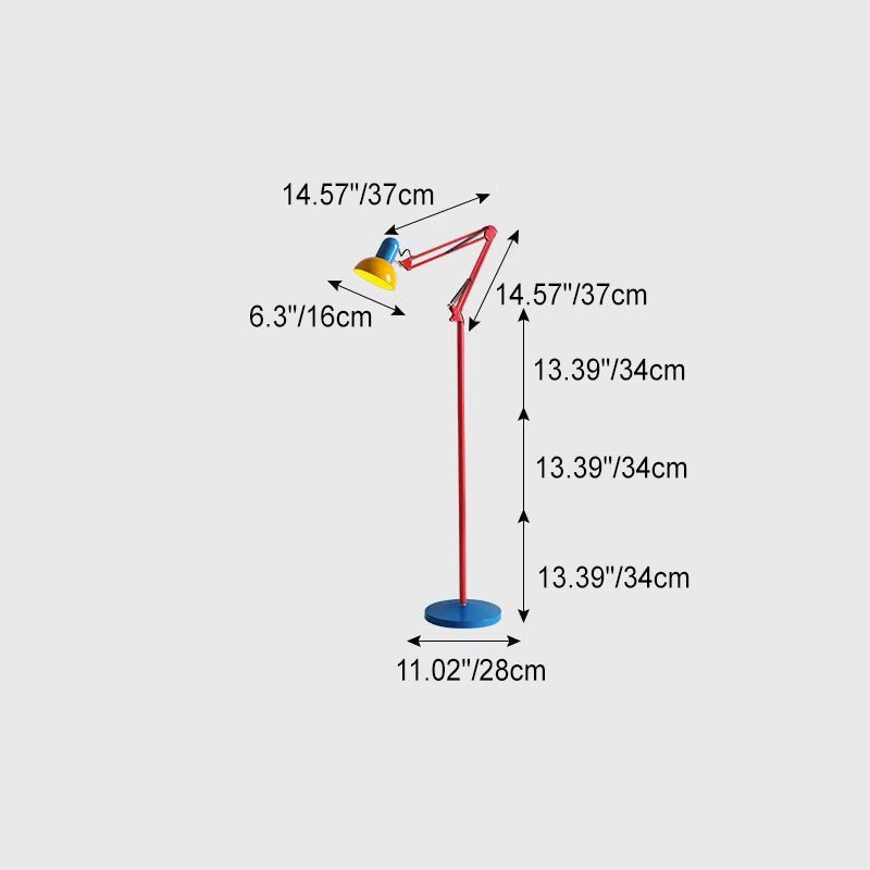 Lampada da Terra a Mezza Cerchio in Ferro 1 Luce Moderno Semplice per Camera da Letto