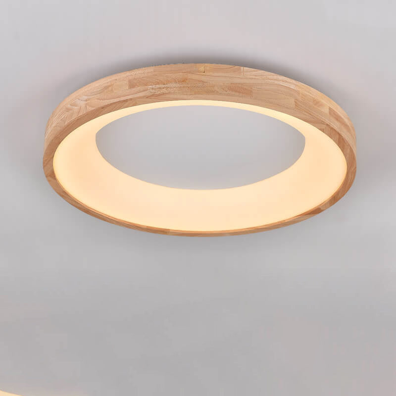 Lampada da soffitto a LED rotonda in legno log minimalista nordico