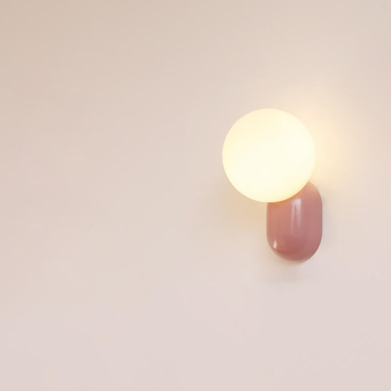 Soffitto a Parete in Resina Stile Macaron Minimalista Moderno con Sfera di Vetro 1 Luce