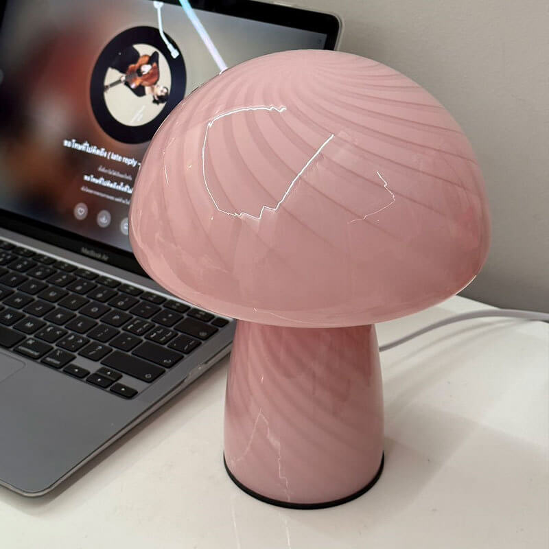 Lampada da Tavolo in Vetro Minimalista Moderna a 1 Luce a Forma di Fungo