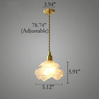 Lampada a sospensione LED 1 luce in vetro petalo vintage francese