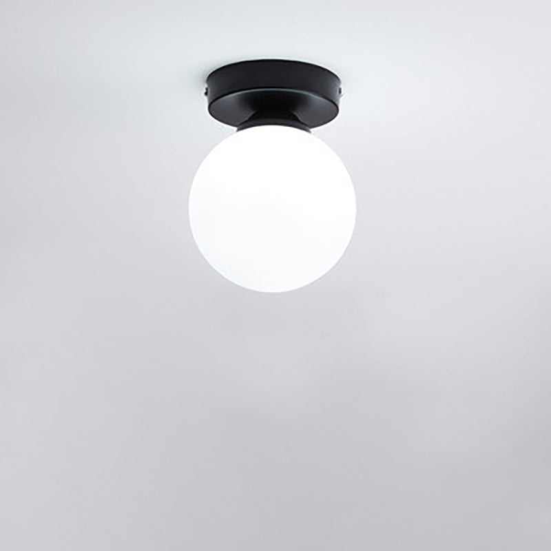 Moderno Lampadario Semiflusso in Vetro a Sfera da 1 Luce per Corridoio