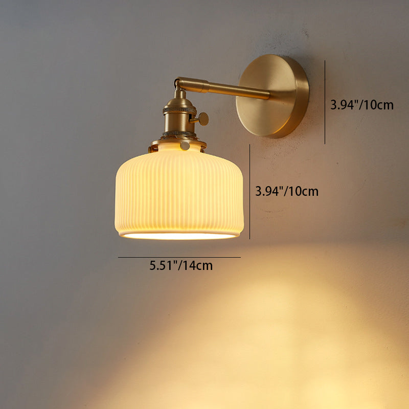 Lampada da parete a 1 luce in ceramica a strisce minimalista moderna