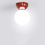 Lampada da soffitto semi-incassata con paralume sferico in vetro, in stile scandinavo contemporaneo, 1 luce, per corridoio