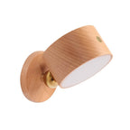 Semplice Lampada da Parete a LED Notturna Ricaricabile USB con Touch Magnetico in Legno