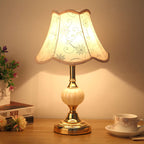 Lampada da Tavolo in Vetro Vintage Florale Nordico con 1 Luce