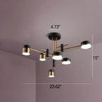 Moderno Minimalista Nero Oro Bilanciato 4-8 Luci Semi-Flussante