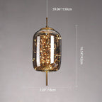 Lampadario Pendente Contemporaneo Scandinavo in Vetro Ovale a Cilindro per Camera da Letto