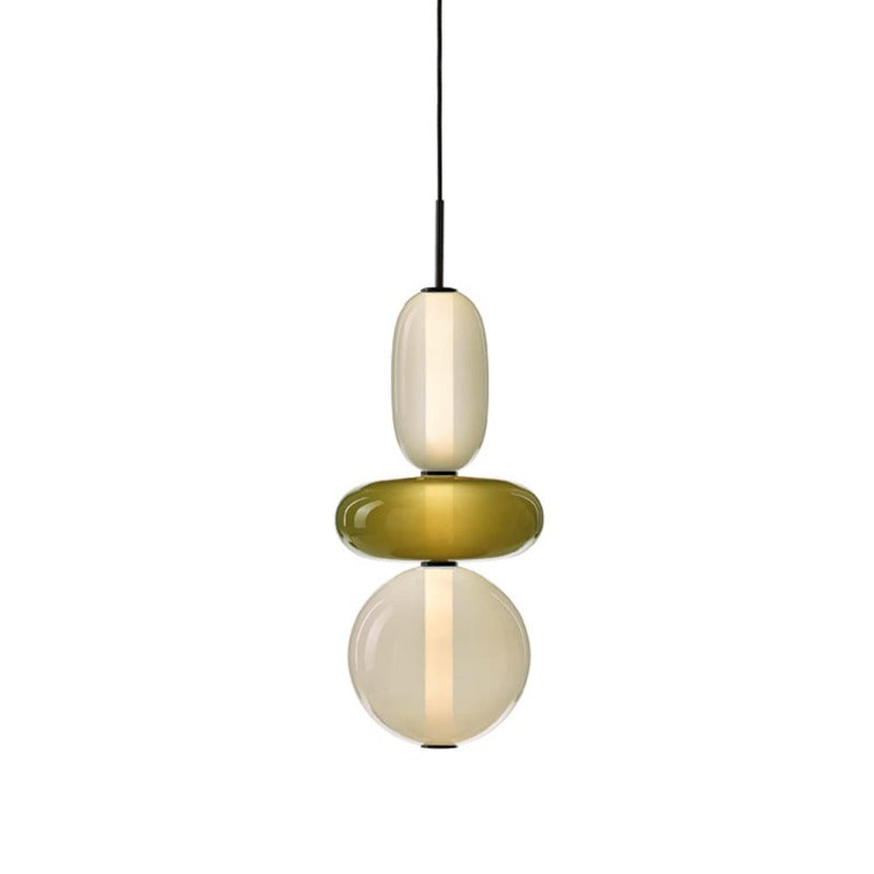 Lampada a sospensione Syro in vetro caramellato