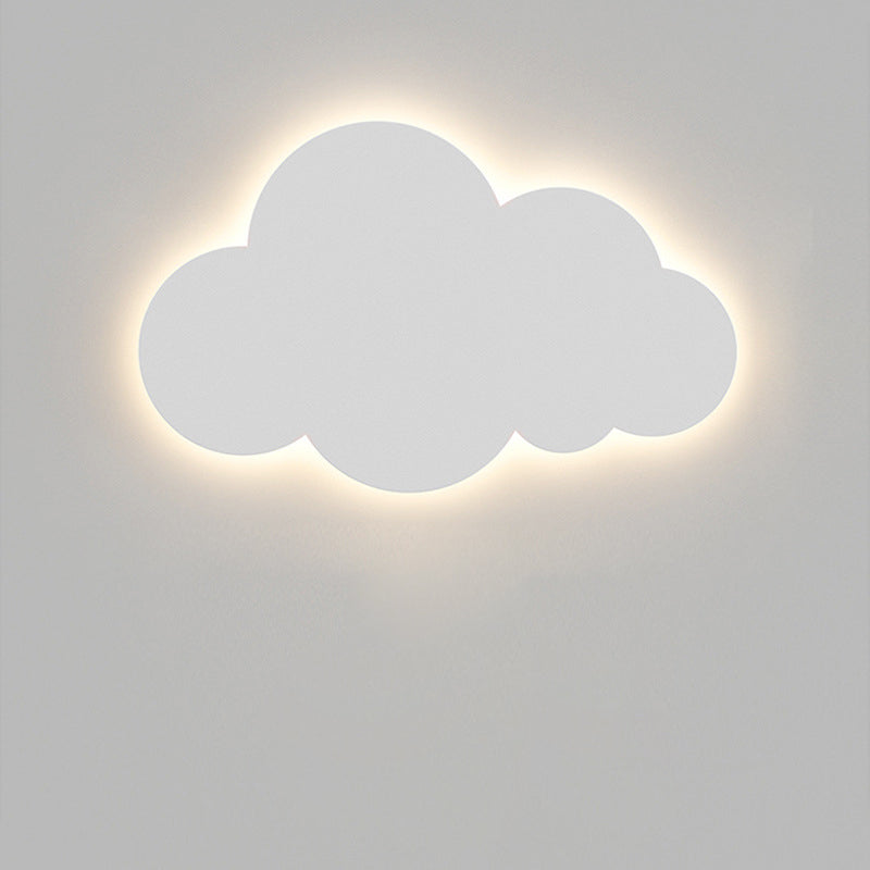 Lampada da Parete LED per Bambini a Forma di Nuvola Sorridente Creativa Contemporanea in Ferro e Acrilico per Camera da Letto
