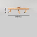 Moderna Illuminazione a Binario in Legno Massello e Metallo LED Semi-Incastro per Soggiorno