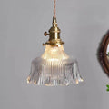 Lampada a Sospensione 1 Luce in Rame Noce Vetro Minimalista Moderna Nordica