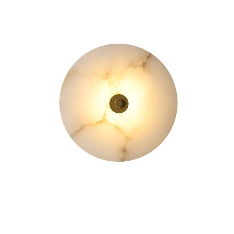 Lampada da parete LED in marmo rotondo di lusso contemporaneo in ferro per soggiorno e camera da letto