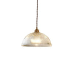 Coperchio in Vetro Trasparente Minimalista Moderno in Ottone con Lampada a Sospensione a 1 Luce