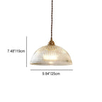 Coperchio in Vetro Trasparente Minimalista Moderno in Ottone con Lampada a Sospensione a 1 Luce