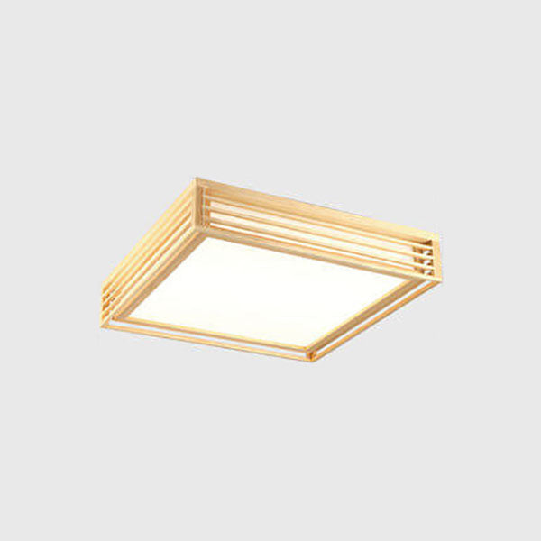 Lampada da soffitto LED quadrata in legno massello nordico stile giapponese