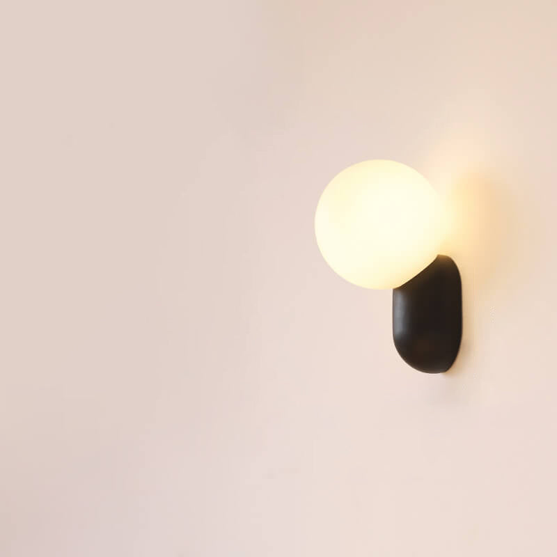 Soffitto a Parete in Resina Stile Macaron Minimalista Moderno con Sfera di Vetro 1 Luce